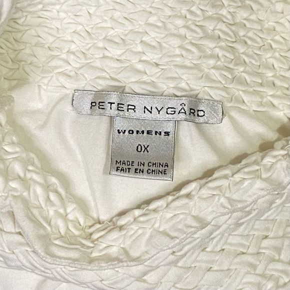 Peter Nygard Blouse Long Sleeve White Woven Mock Turtle Neck Plus Size OX NEW - Picture 6 of 8